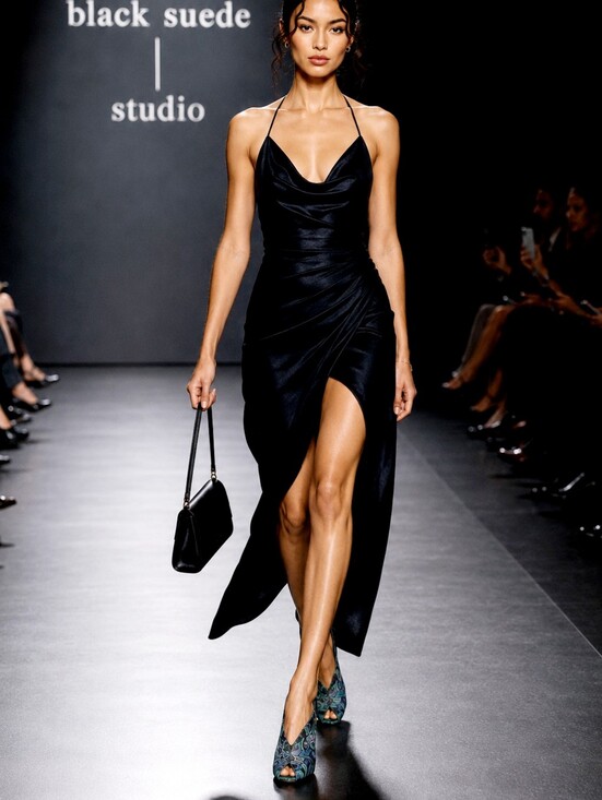 Black Suede Studio Shoes - Wedge Sandal / 39